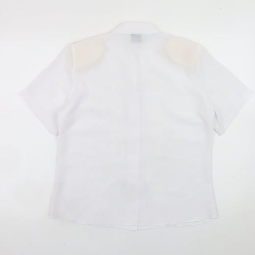 Eye Catch London Women's White Embroidered Short Sleeve Blouse Size 12