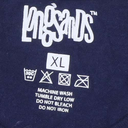 Longsands Men's Navy XL Graphic Raquet Club Cotton T-Shirt