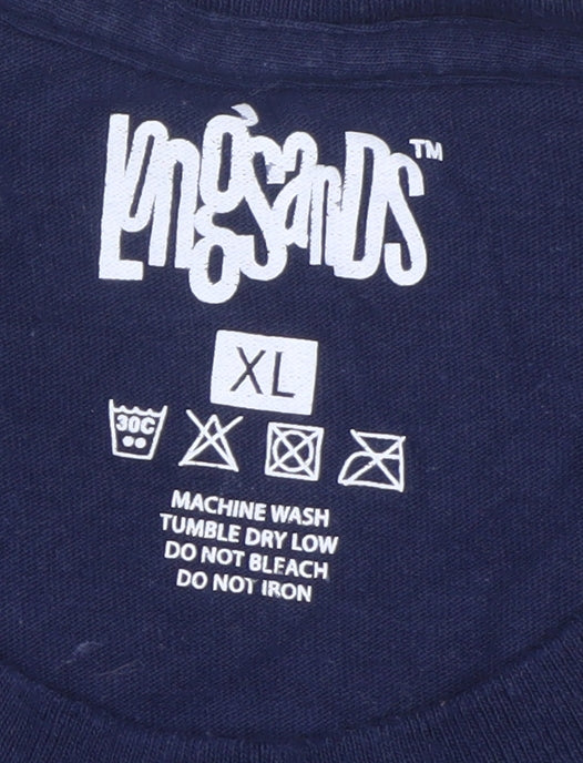 Longsands Men's Navy XL Graphic Raquet Club Cotton T-Shirt