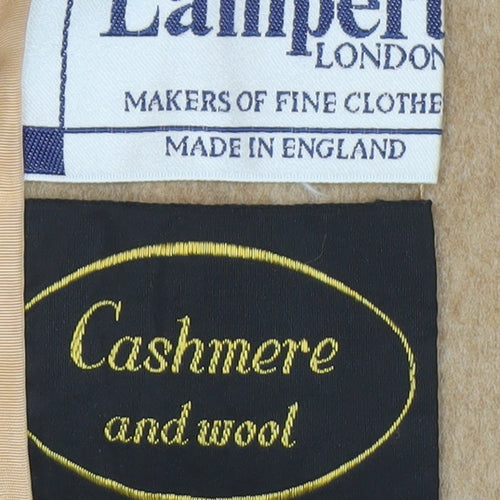 Lampert London Women's Beige Cashmere Wool Overcoat UK 16 Classic Style