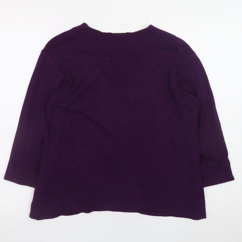 Melissa Women's Purple Embroidered Viscose Tunic Blouse M