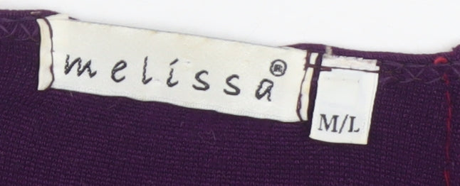 Melissa Women's Purple Embroidered Viscose Tunic Blouse M