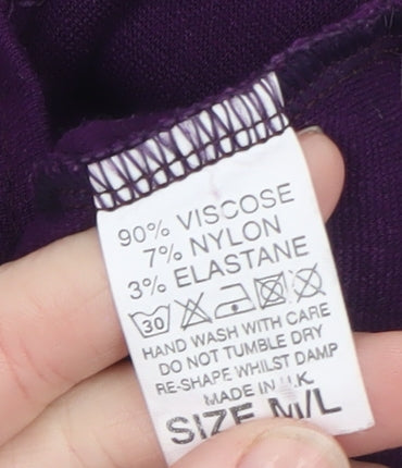 Melissa Women's Purple Embroidered Viscose Tunic Blouse M