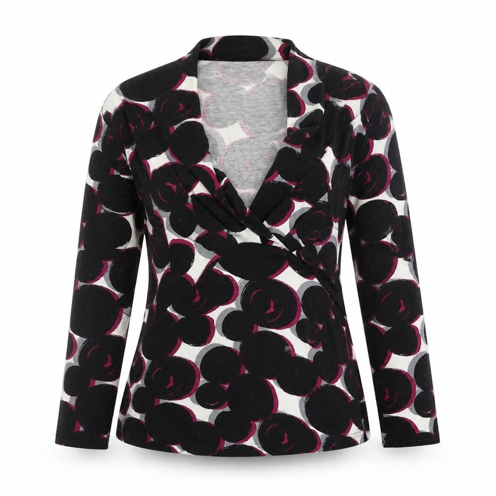 Front view of Kaliko Women’s Multicoloured Floral Wrap Blouse, size UK 8