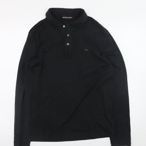 Michael Kors Men’s Black Long Sleeve Cotton Polo T-Shirt M