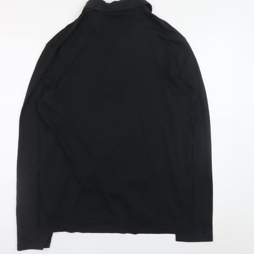 Michael Kors Men’s Black Long Sleeve Cotton Polo T-Shirt M