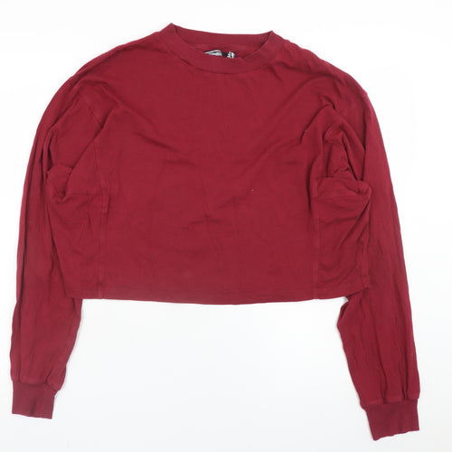 ASOS Design Women's Burgundy Cropped Pullover Sweatshirt UK 10