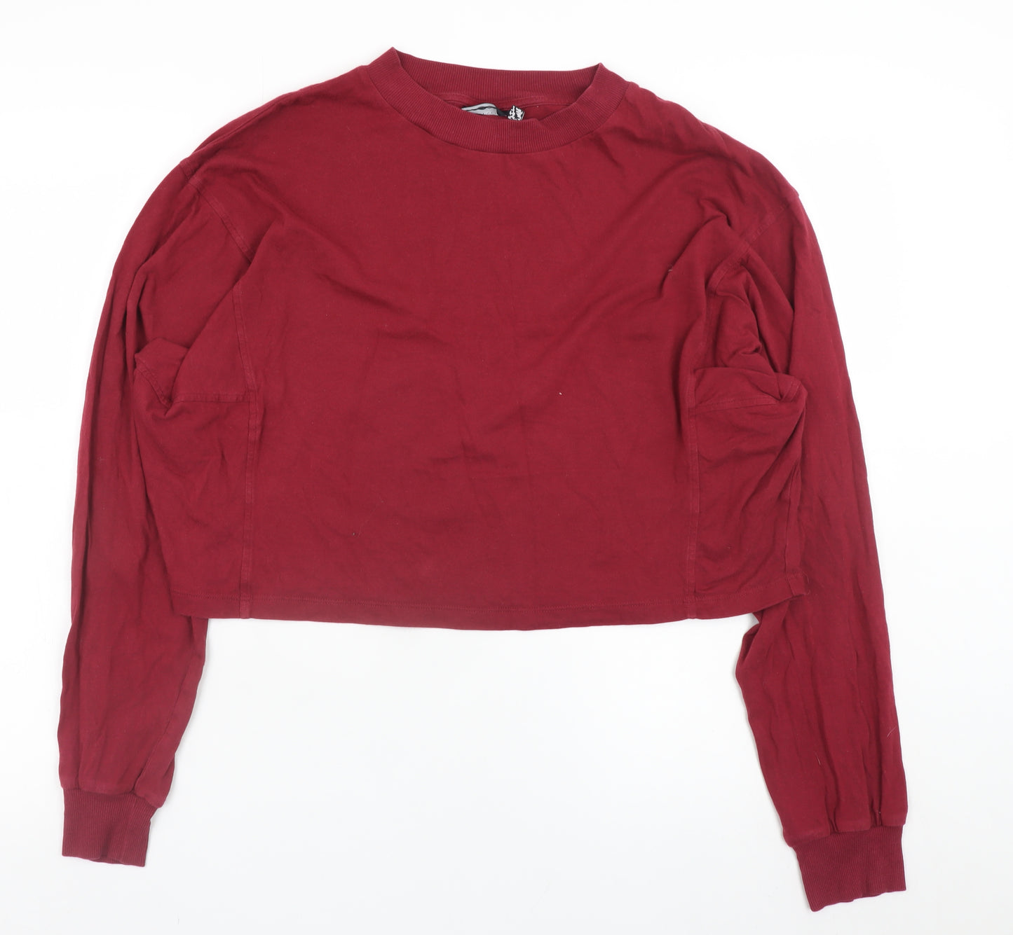 ASOS Design Women's Burgundy Cropped Pullover Sweatshirt UK 10