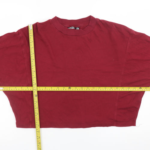 ASOS Design Women's Burgundy Cropped Pullover Sweatshirt UK 10