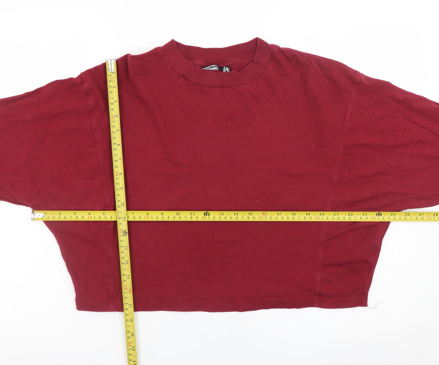 ASOS Design Women's Burgundy Cropped Pullover Sweatshirt UK 10