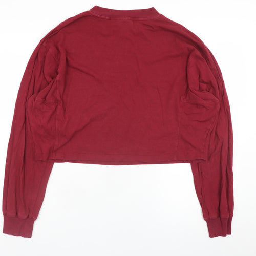 ASOS Design Women's Burgundy Cropped Pullover Sweatshirt UK 10