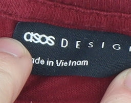 ASOS Design Women's Burgundy Cropped Pullover Sweatshirt UK 10