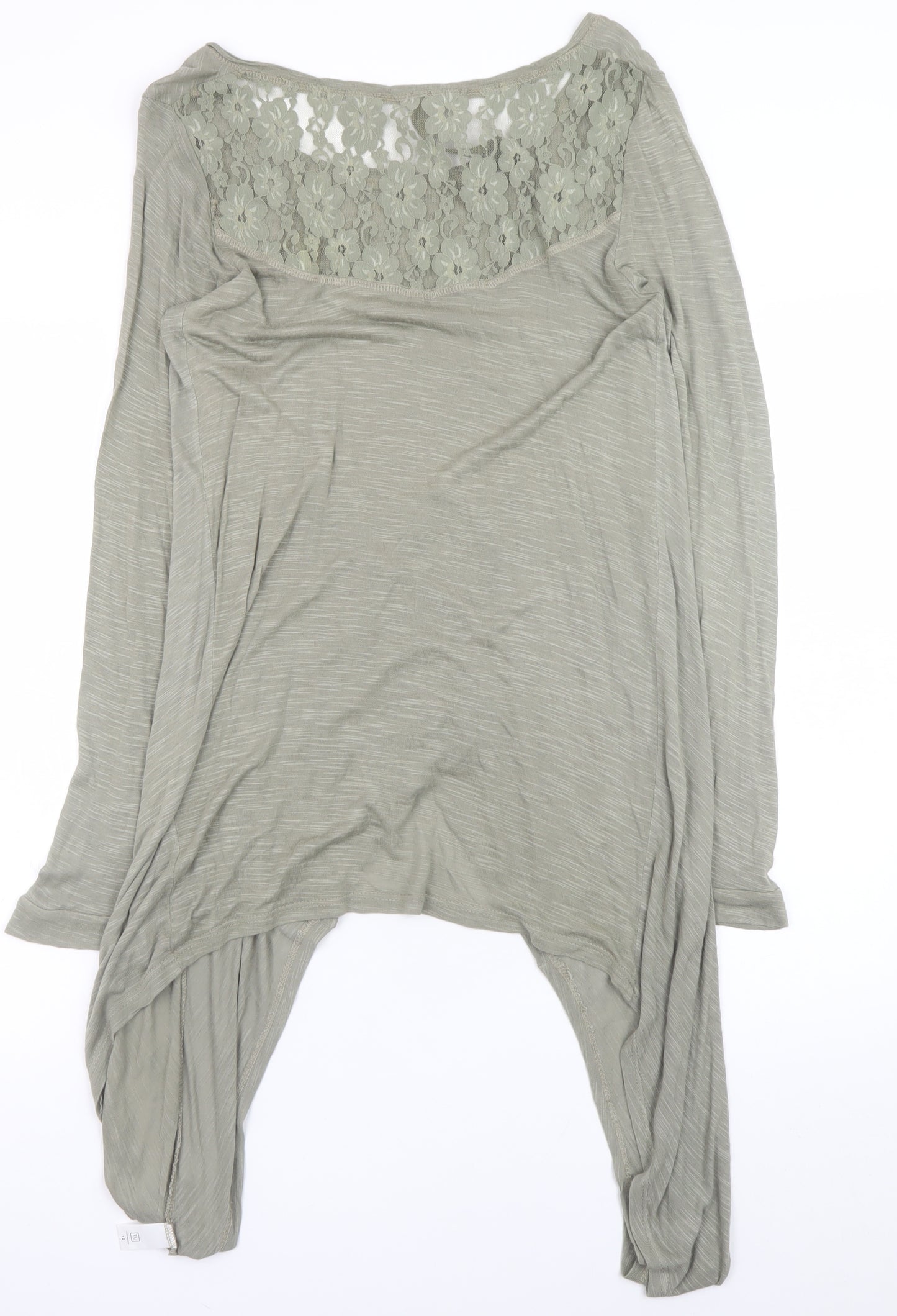 TU Women’s Green Long Sleeve Lace Back Tunic Blouse Size 12