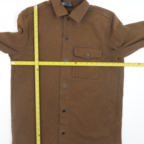 H&M Men's Brown Regular Fit Button Jacket Size M Casual Twill