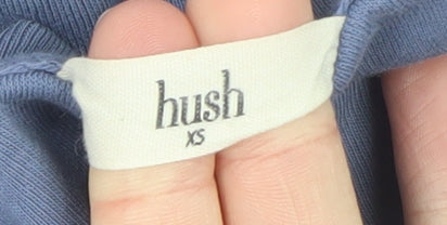 Hush Womens Blue XS Pullover Cotton Sweatshirt Casual