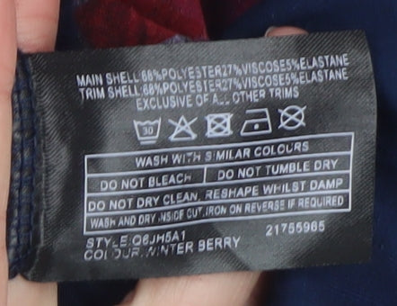 Anna Rose Womens Multicoloured Floral Zip Jersey Top 2XL