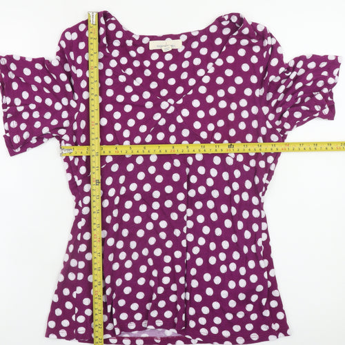 Seasalt Cornwall Womens Purple Polka Dot Wrap Blouse UK 10