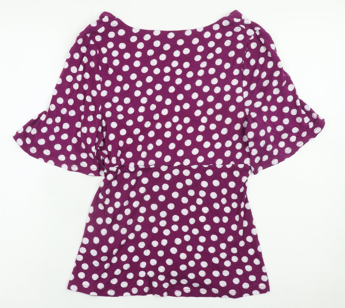 Seasalt Cornwall Womens Purple Polka Dot Wrap Blouse UK 10