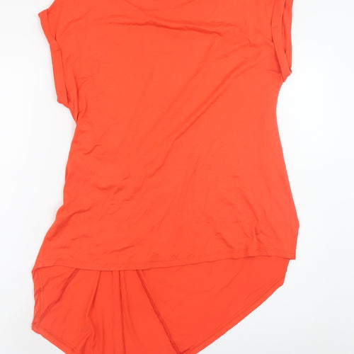 Wallis Women’s Orange Tunic Top Size 14 Short Sleeve Stretch Viscose