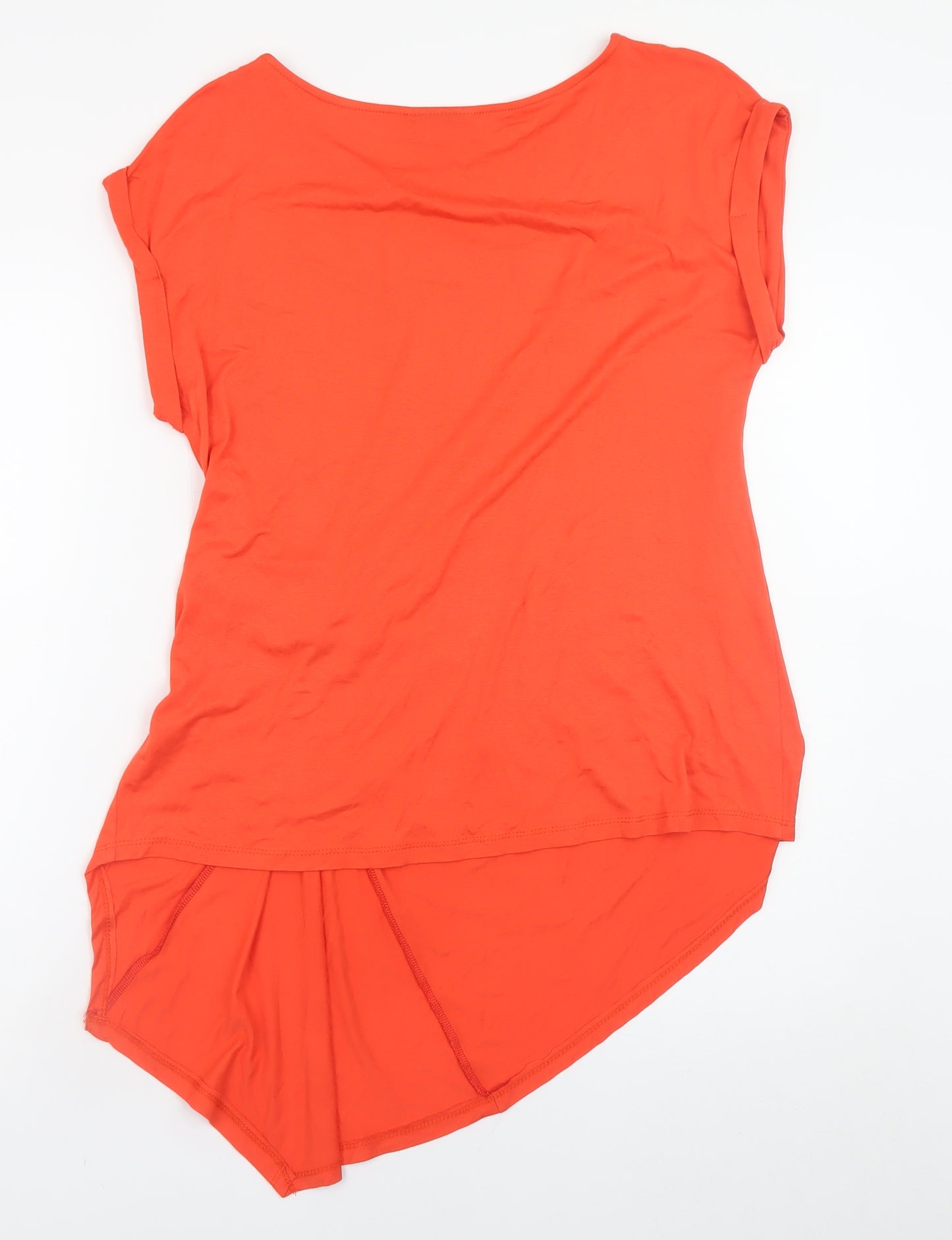 Wallis Women’s Orange Tunic Top Size 14 Short Sleeve Stretch Viscose