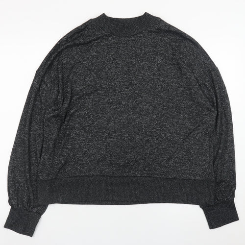 Marks and Spencer Womens Grey Size 14 Relaxed Knit Long Sleeve Top
