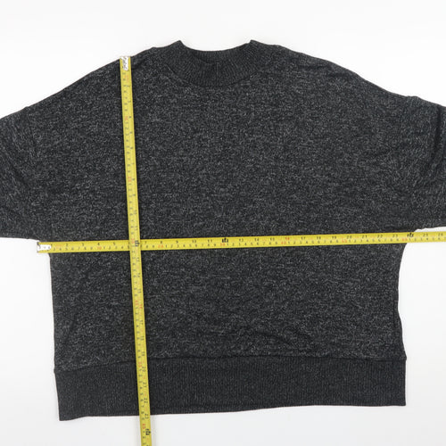 Marks and Spencer Womens Grey Size 14 Relaxed Knit Long Sleeve Top