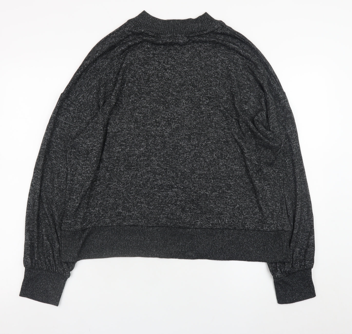 Marks and Spencer Womens Grey Size 14 Relaxed Knit Long Sleeve Top
