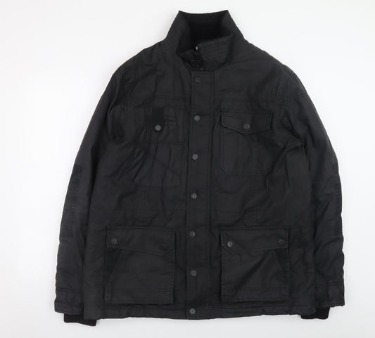F&F Men's Black XL Utility Jacket Lined Mid-Length Casual