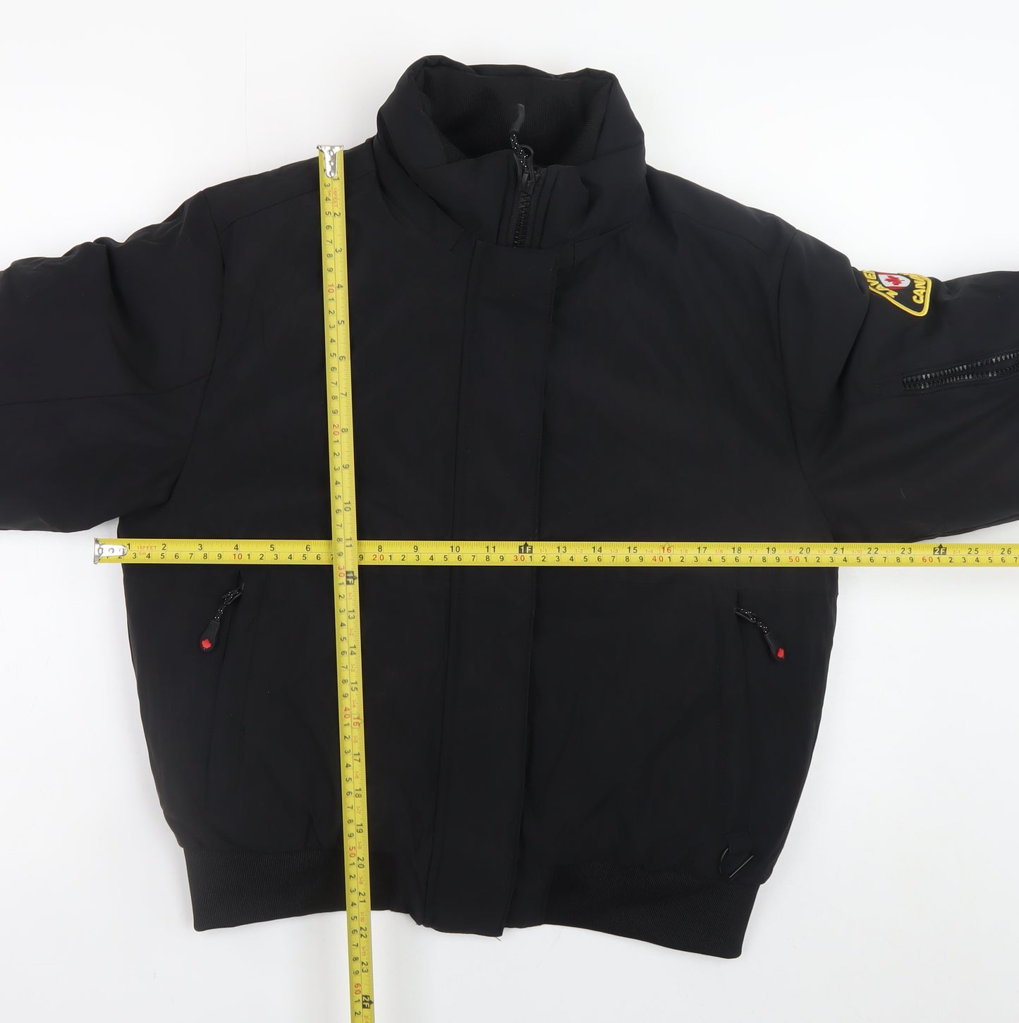 Zavetti Canada Mens Black Bomber Jacket S Full Zip Lined