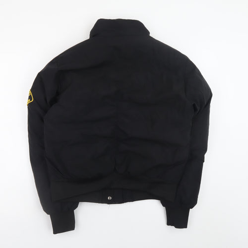Zavetti Canada Mens Black Bomber Jacket S Full Zip Lined