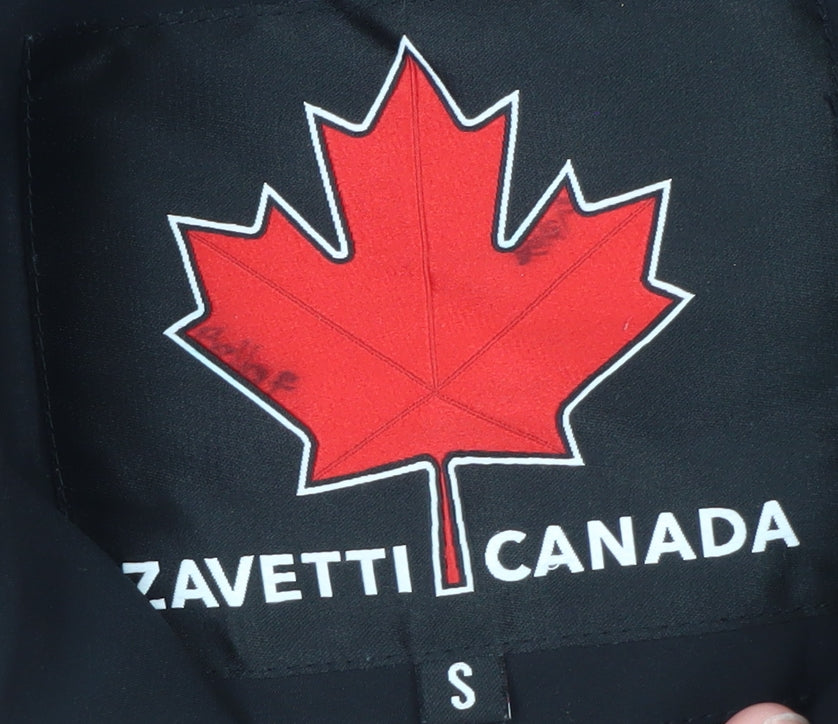 Zavetti Canada Mens Black Bomber Jacket S Full Zip Lined