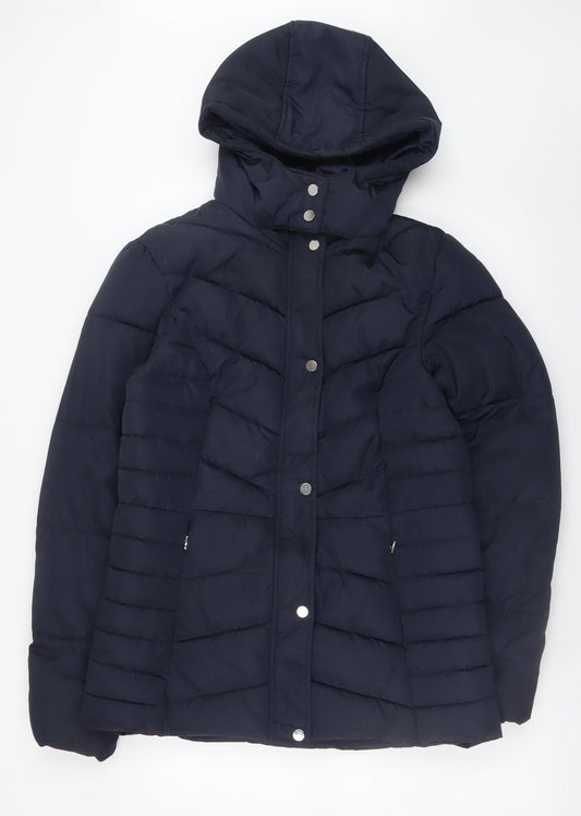 Dorothy Perkins Women Blue Size 10 Hooded Puffer Jacket