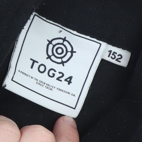 TOG24 Black Fleece 1/4 Zip Pullover Sweatshirt Teens Size 164
