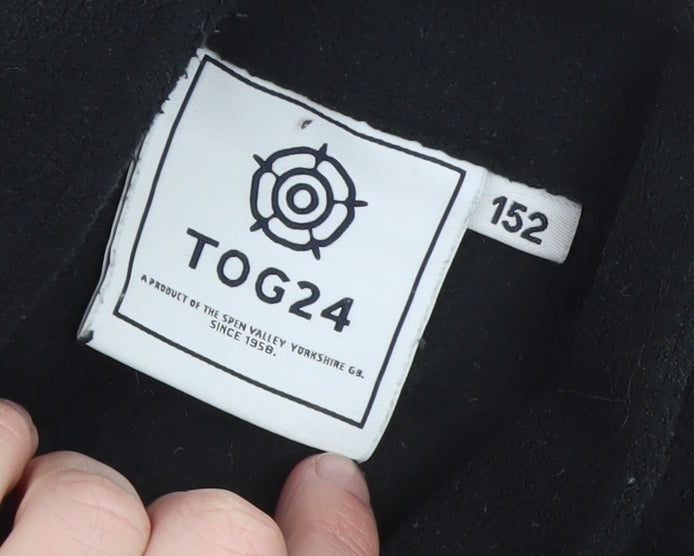 TOG24 Black Fleece 1/4 Zip Pullover Sweatshirt Teens Size 164