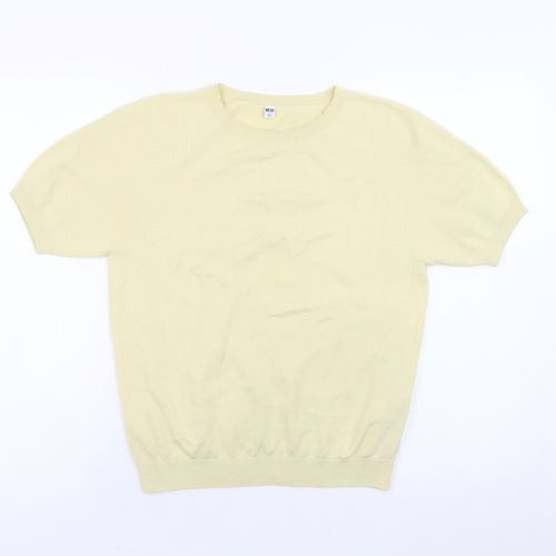 Uniqlo Women’s Beige Short Sleeve Crew Neck Knit Jumper Size S