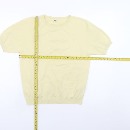 Uniqlo Women’s Beige Short Sleeve Crew Neck Knit Jumper Size S