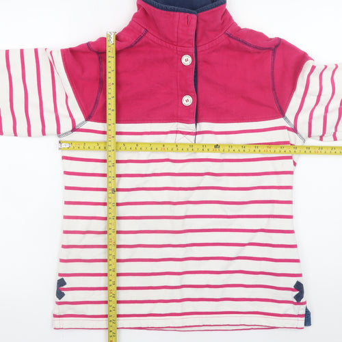 Lazy Jacks Womens Pink Stripe Henley Sweatshirt XS Cotton Nautical