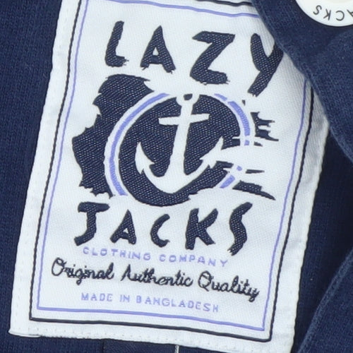 Lazy Jacks Womens Pink Stripe Henley Sweatshirt XS Cotton Nautical