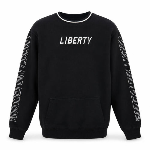 Topman Men's Black XS Crew Neck Graphic Pullover Sweatshirt