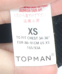 Topman Men's Black XS Crew Neck Graphic Pullover Sweatshirt