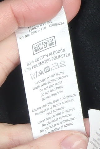 Topman Men's Black XS Crew Neck Graphic Pullover Sweatshirt