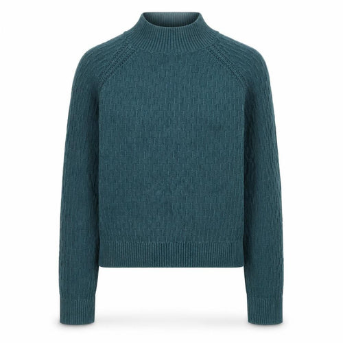 Fat Face Women's Green Cotton Mock Neck Jumper UK 8