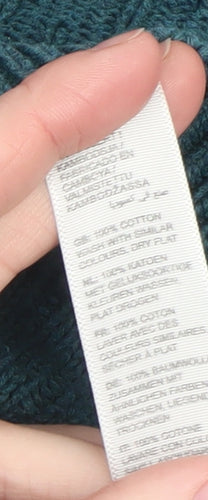 Fat Face Women's Green Cotton Mock Neck Jumper UK 8