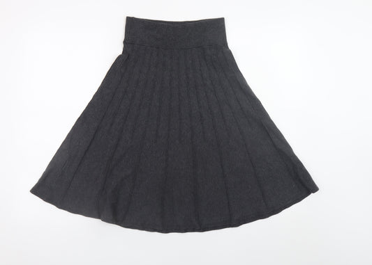Phase Eight Women's Black Midi A-Line Wool Stretch Skirt Size 8