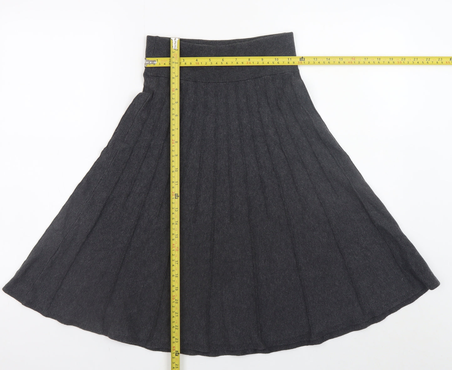 Phase Eight Women's Black Midi A-Line Wool Stretch Skirt Size 8