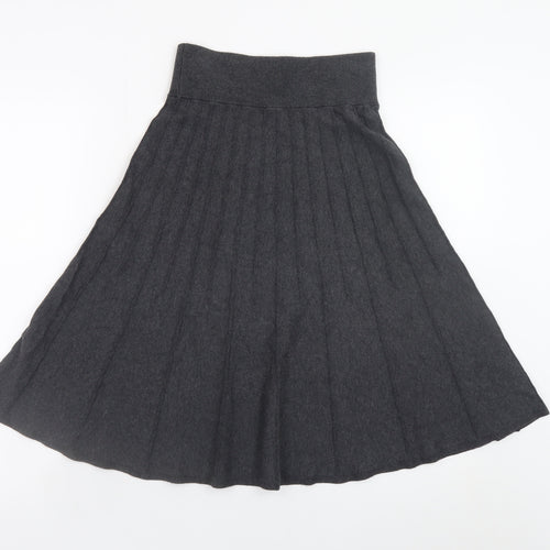 Phase Eight Women's Black Midi A-Line Wool Stretch Skirt Size 8
