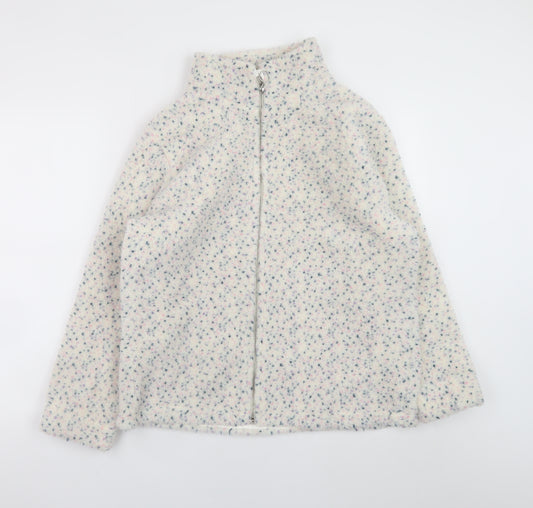 Tu Women Ivory Full Zip Fleece Sweatshirt Size 16 Lined Thermal