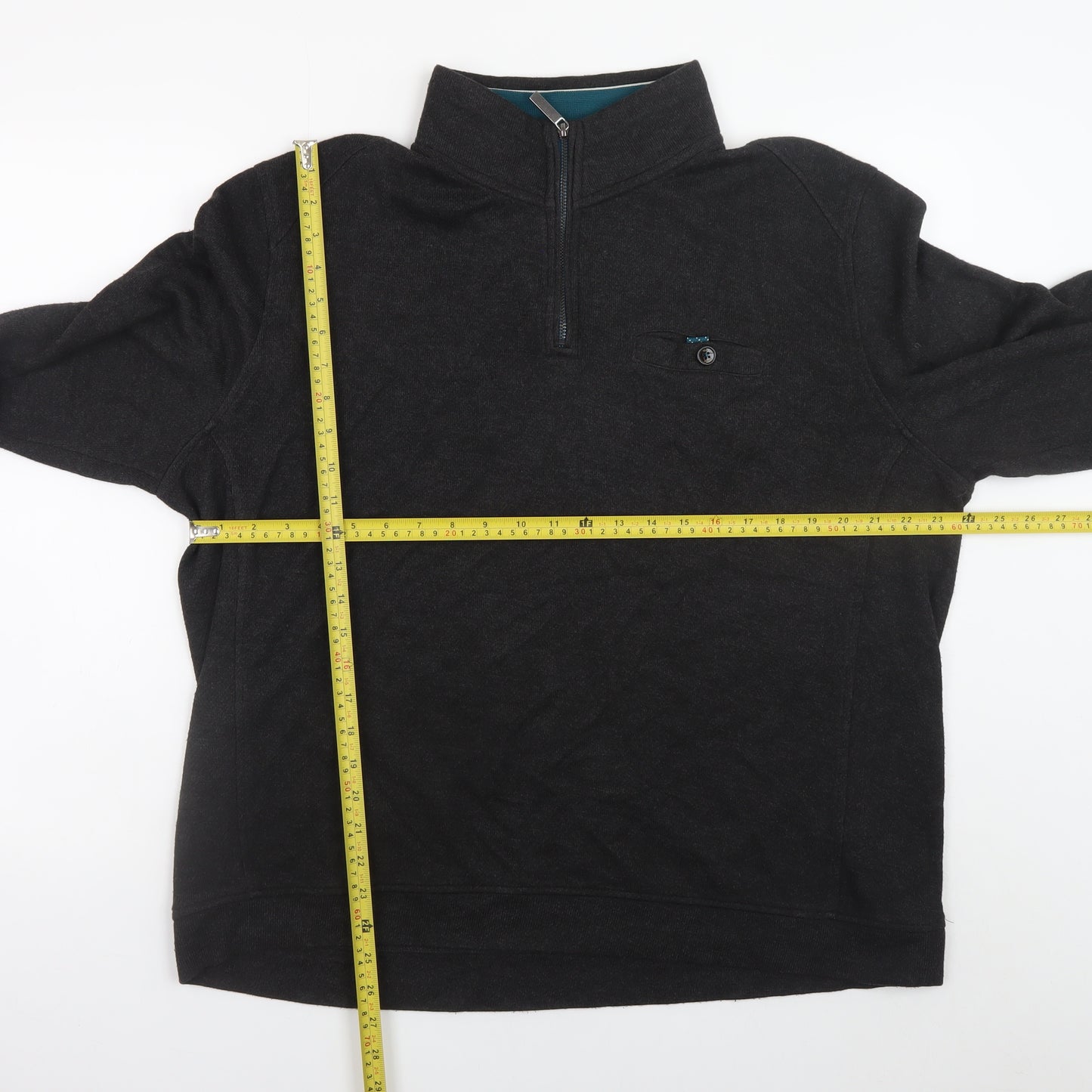 Ted Baker Mens Black 7XL 1/2 Zip Wool Blend Jumper