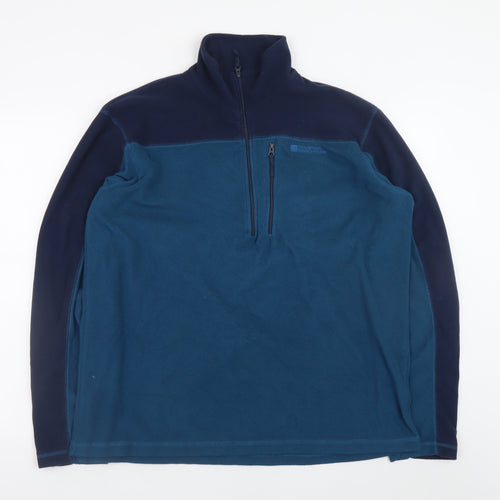 Mountain Warehouse Men’s Blue 1/2 Zip Fleece Pullover Sweatshirt L