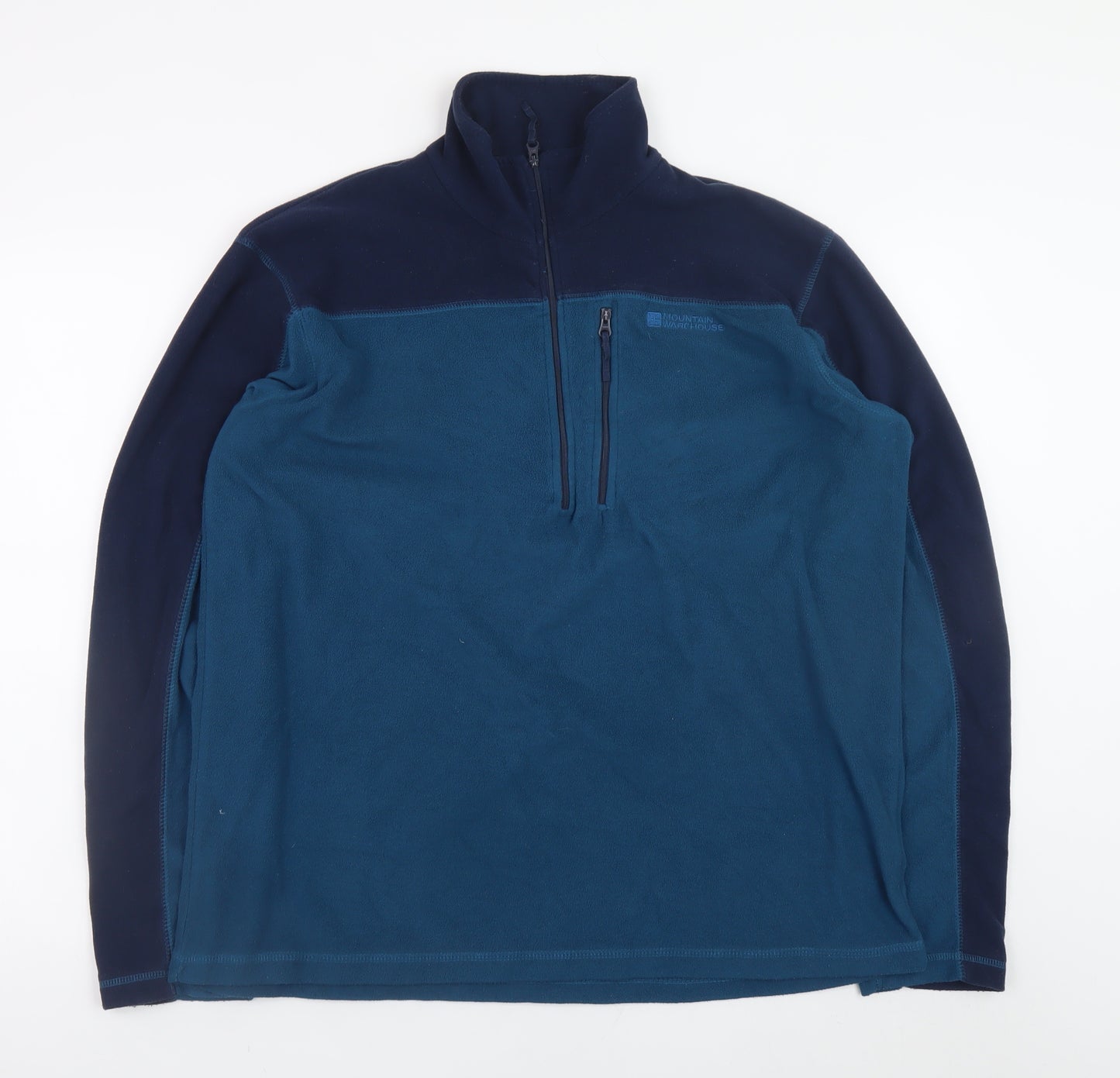 Mountain Warehouse Men’s Blue 1/2 Zip Fleece Pullover Sweatshirt L